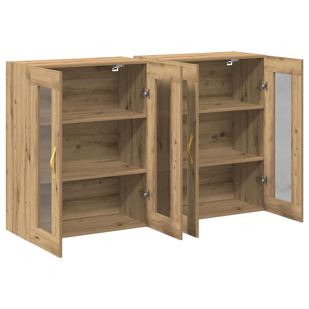 Väggskåp 2 pcs artisan ek 69.5 x 34 x 90 cm Konstruerat trä