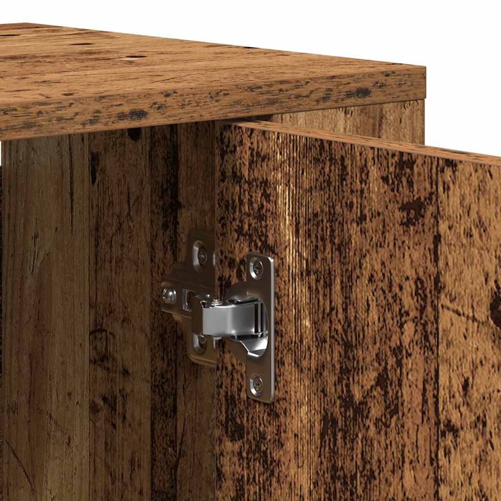 Högskåp med låda Gammalt trä 80 x 33 x 150 cm Konstruerat trä