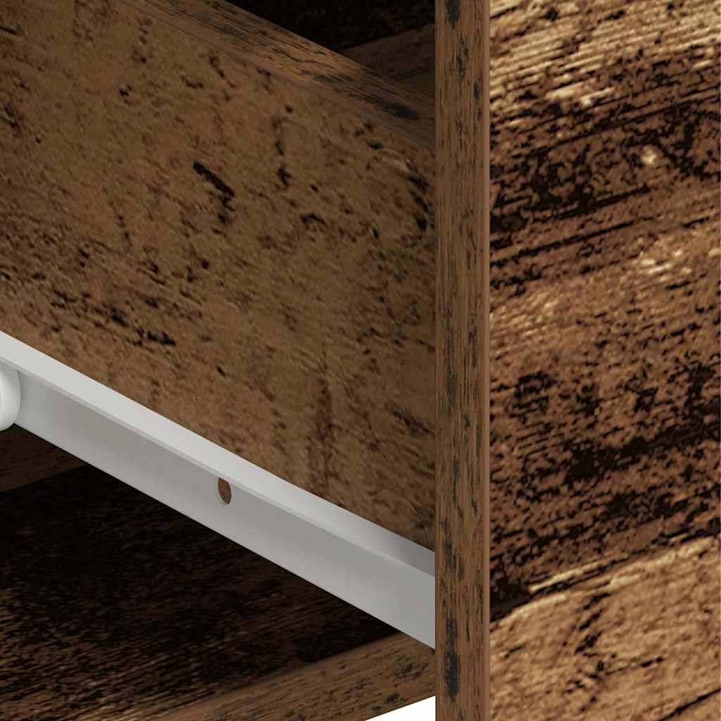 Högskåp med låda Gammalt trä 80 x 33 x 150 cm Konstruerat trä