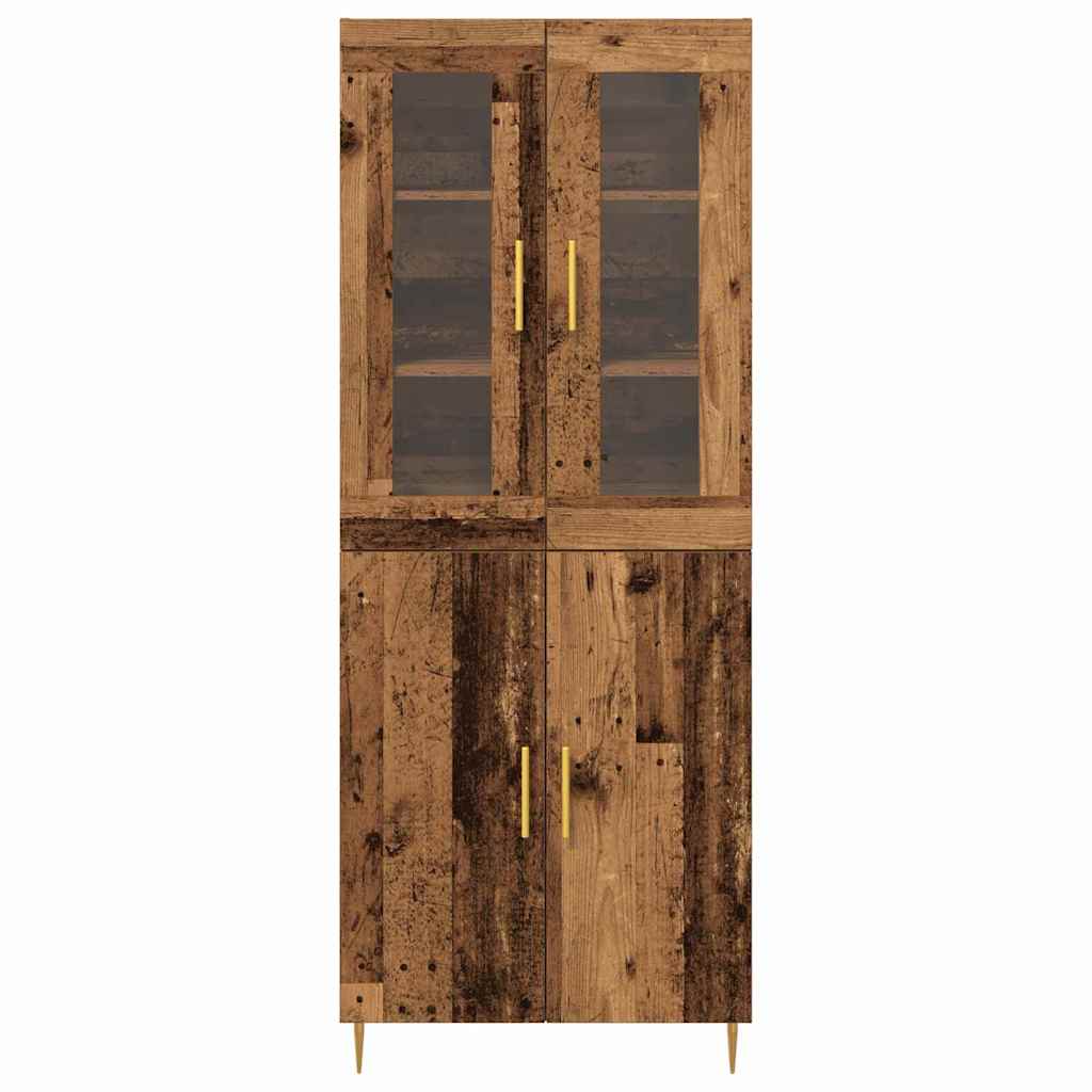 Skåp 2 pcs Gammalt trä 69.5 x 34 x 180 cm Konstruerat trä