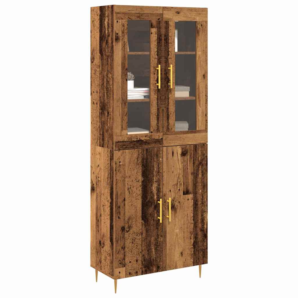 Skåp 2 pcs Gammalt trä 69.5 x 34 x 180 cm Konstruerat trä