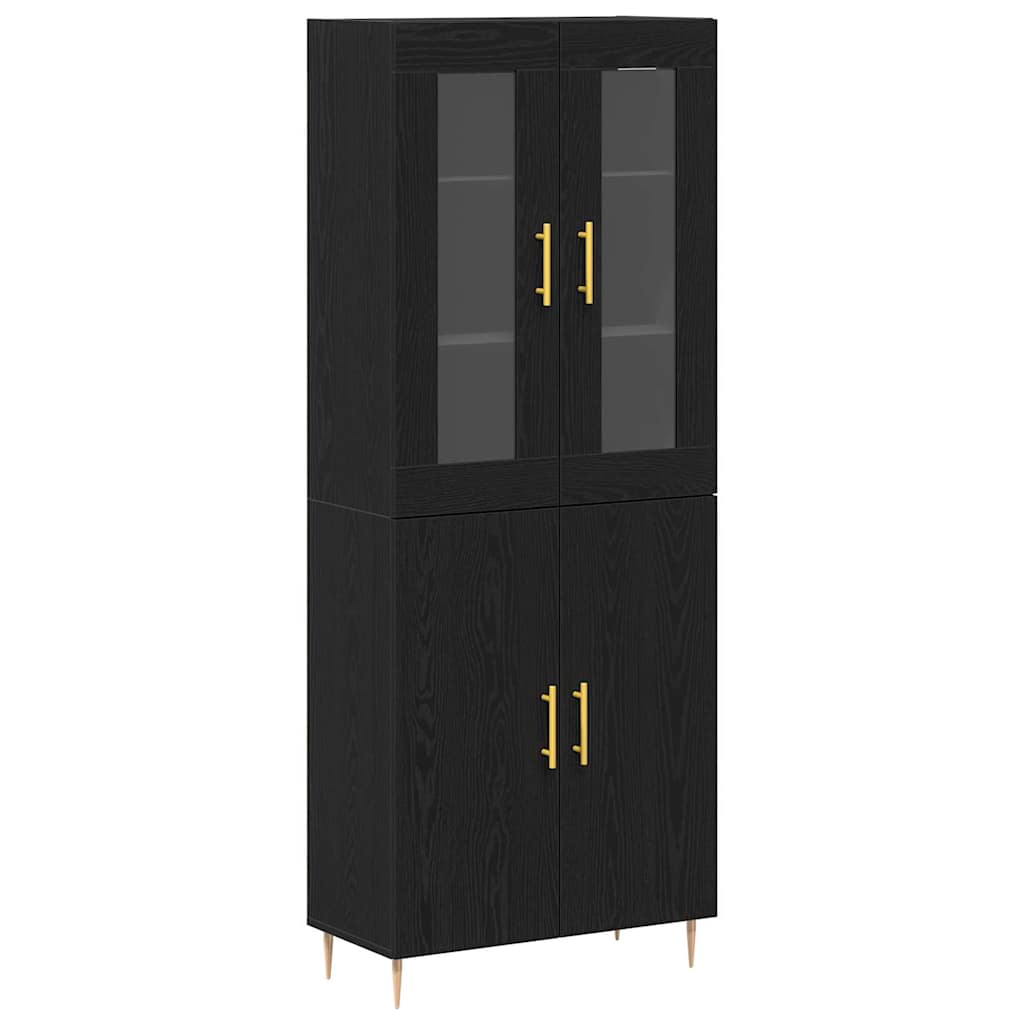 Skåp 2 pcs Svart ek 69.5 x 34 x 180 cm Konstruerat trä