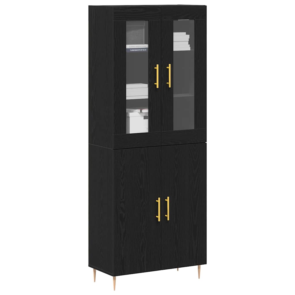 Skåp 2 pcs Svart ek 69.5 x 34 x 180 cm Konstruerat trä