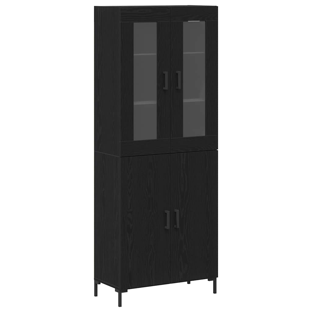 Skåp 2 pcs Svart ek 69.5 x 34 x 180 cm Konstruerat trä