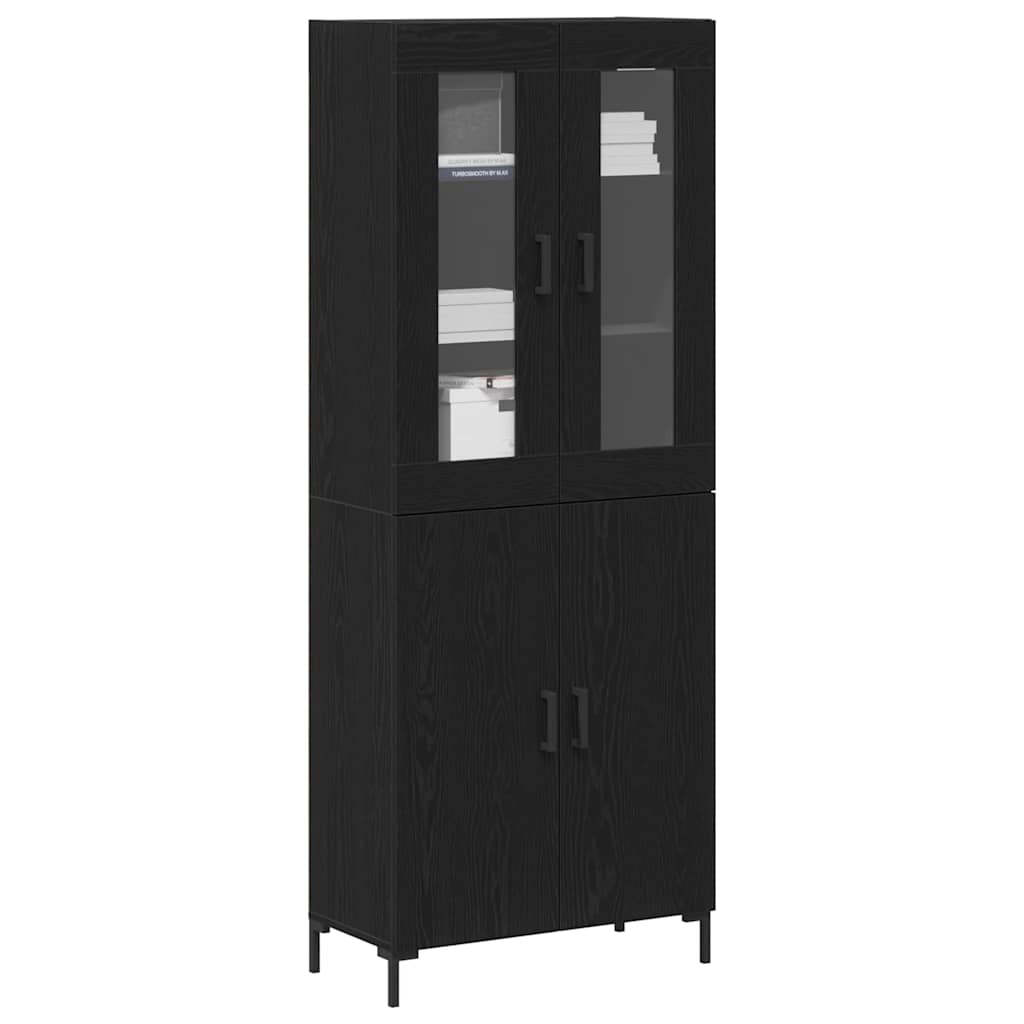 Skåp 2 pcs Svart ek 69.5 x 34 x 180 cm Konstruerat trä