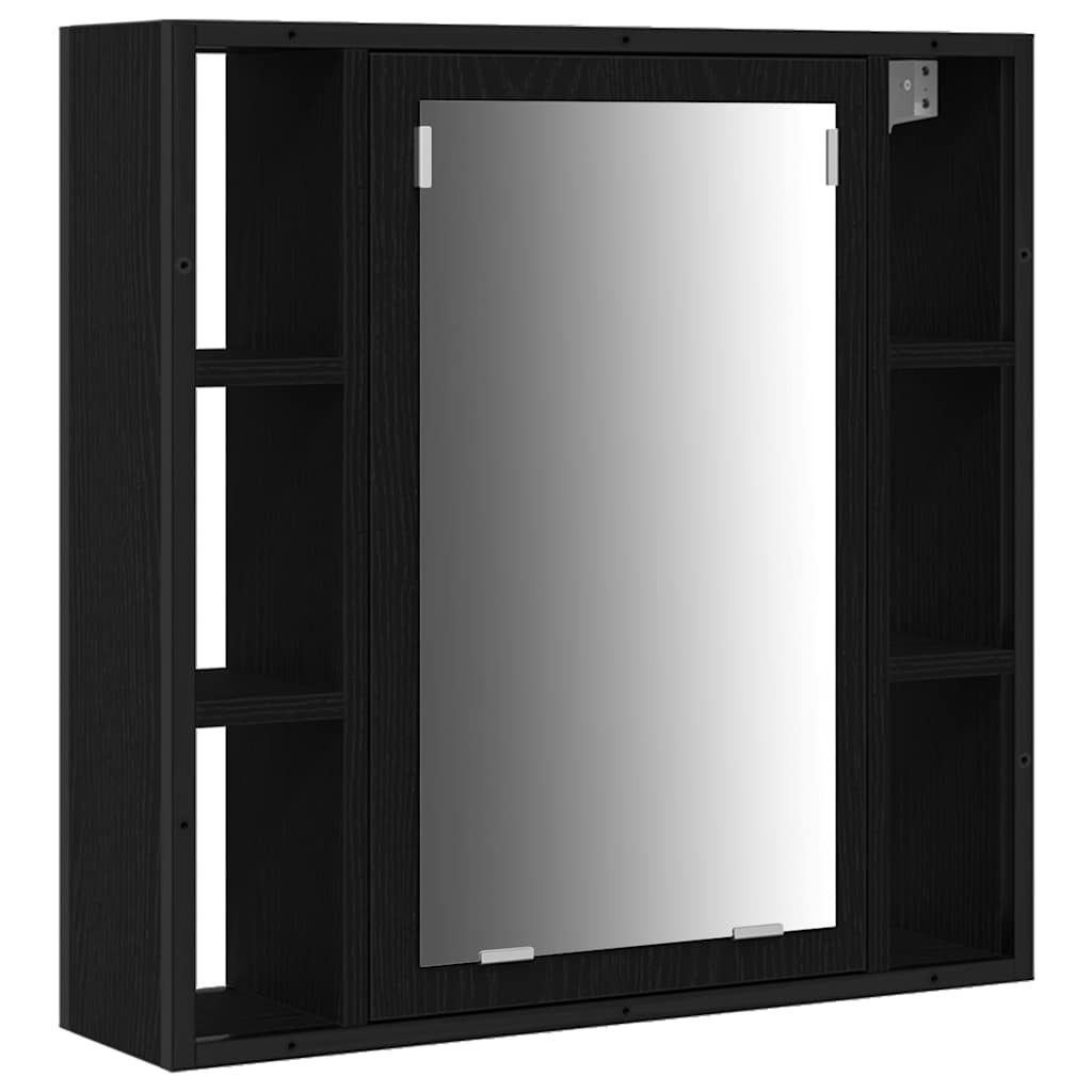 Badrumsinredning 3 pcs Svart 80 x 30 x 60 cm Konstruerat trä