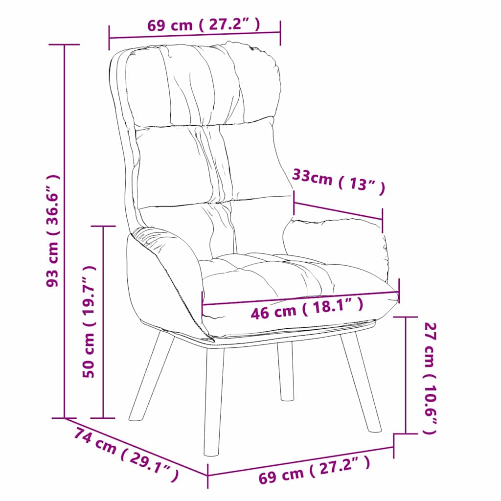 Fåtölj DIV. Cappuccino 69 x 74 x 93 cm Konstläder