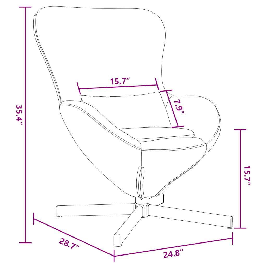 Fåtölj Grå Äggfåtölj Mörkgrå 63 x 73 x 90 cm Sammet