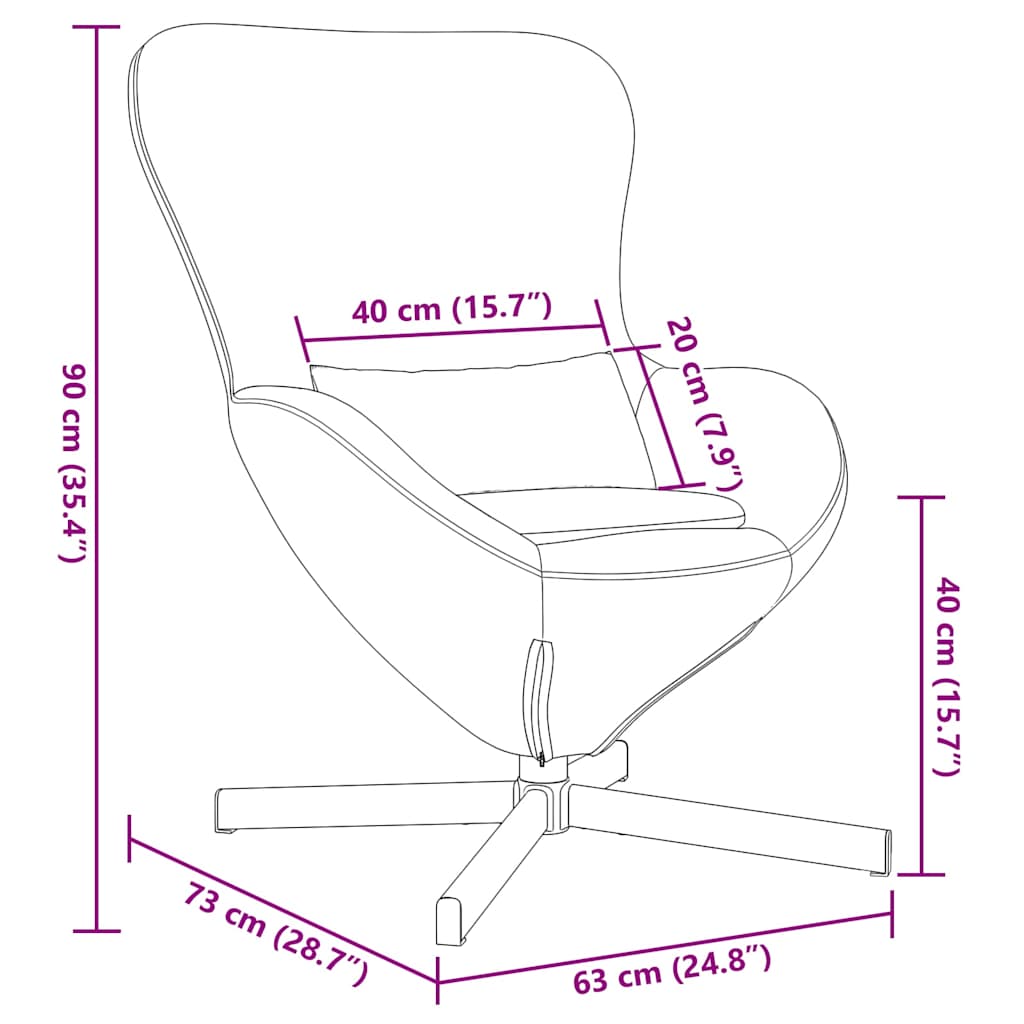 Fåtölj Brun Äggfåtölj 63 x 73 x 90 cm Sammet