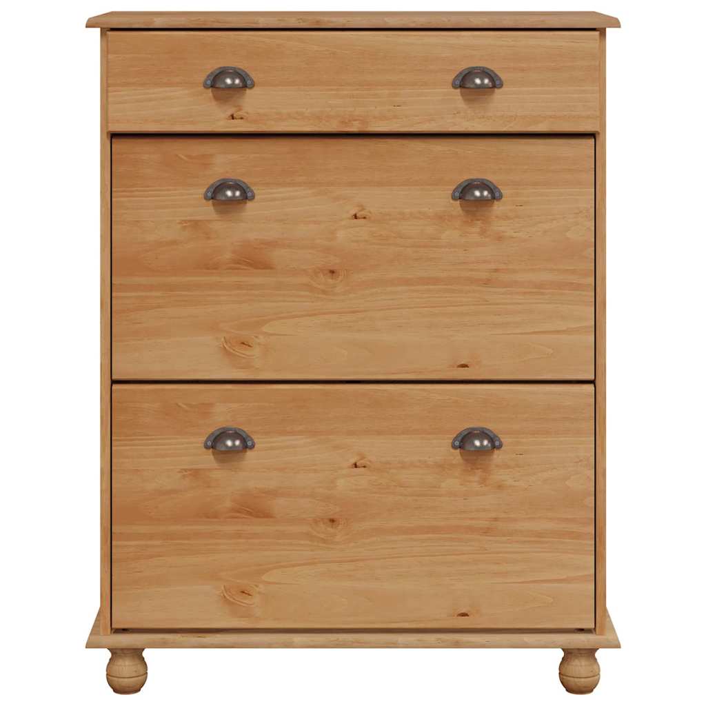 Skoskåp med låda ASKIM Brun 85 x 35 x 108 cm Massivt tallträ