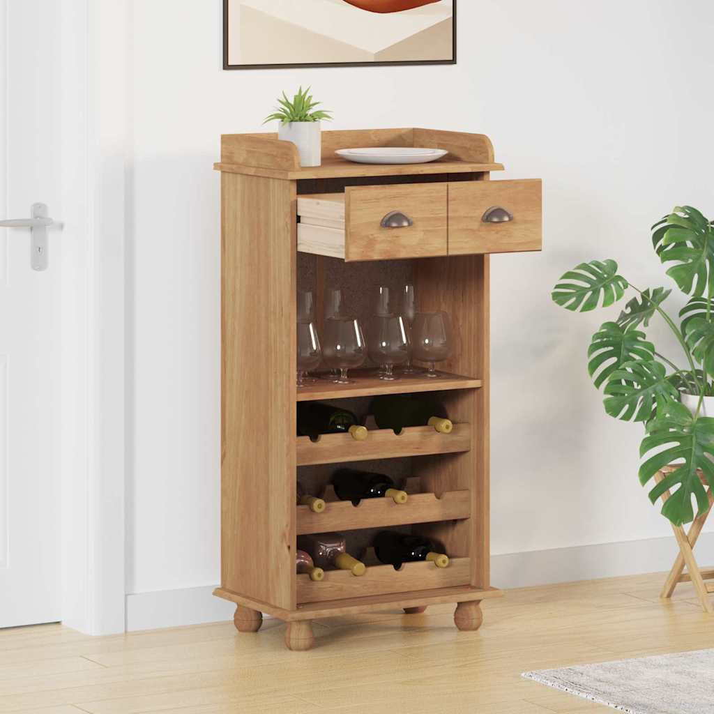 Vinskåp ASKIM Brun 57 x 37 x 114 cm Massiv furu