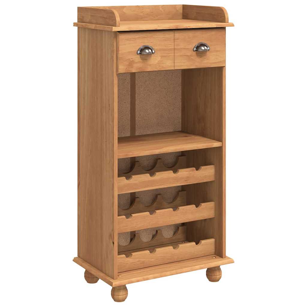 Vinskåp ASKIM Brun 57 x 37 x 114 cm Massiv furu