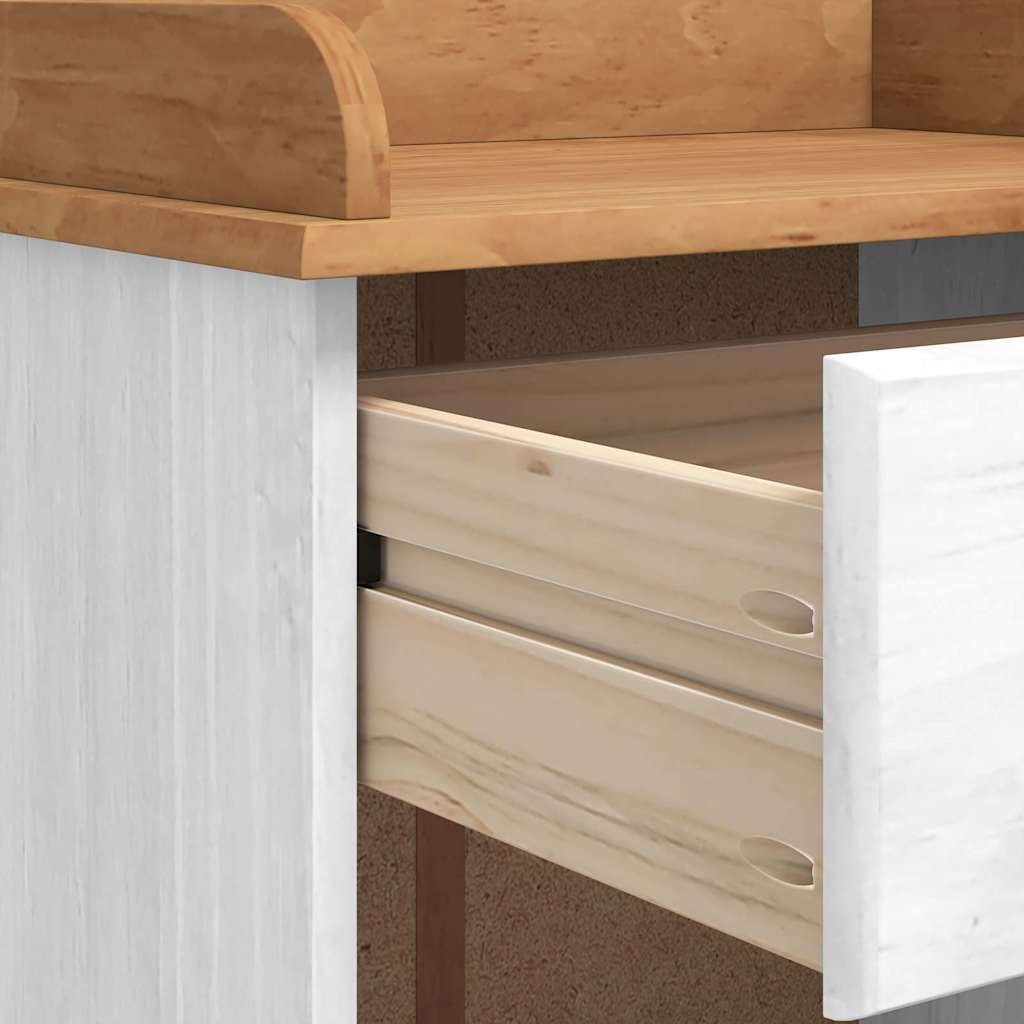 Vinskåp ASKIM Vit 57 x 37 x 114 cm Massiv furu