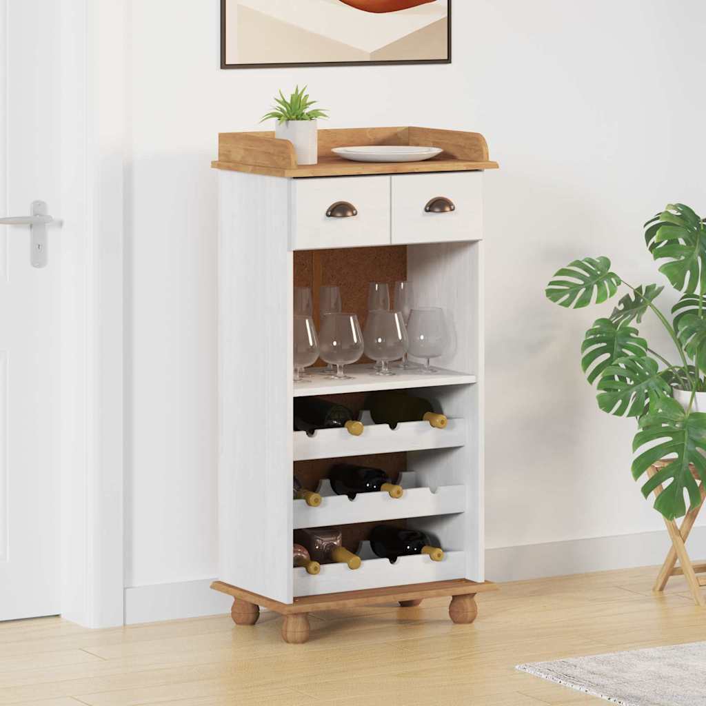 Vinskåp ASKIM Vit 57 x 37 x 114 cm Massiv furu