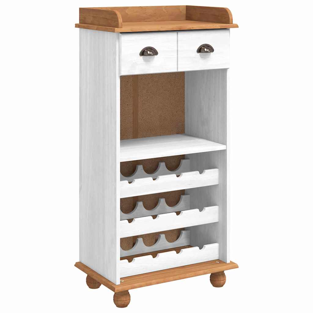 Vinskåp ASKIM Vit 57 x 37 x 114 cm Massiv furu