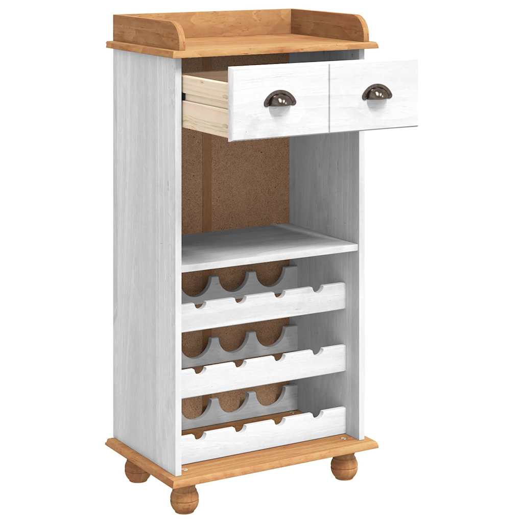 Vinskåp ASKIM Vit 57 x 37 x 114 cm Massiv furu