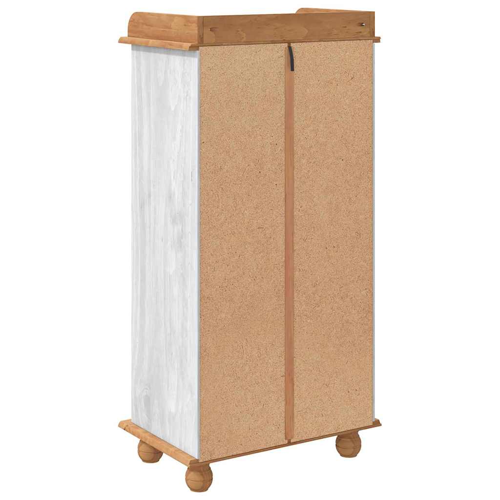 Vinskåp ASKIM Vit 57 x 37 x 114 cm Massiv furu