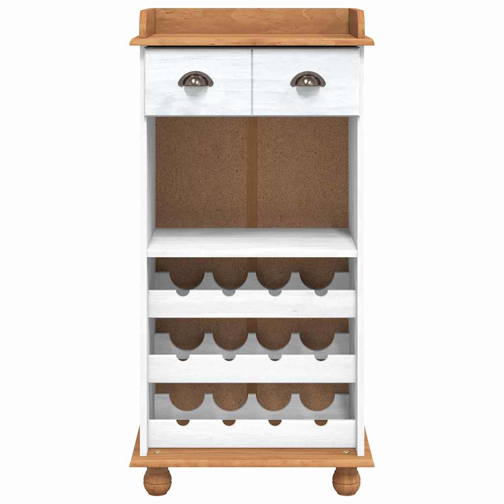 Vinskåp ASKIM Vit 57 x 37 x 114 cm Massiv furu