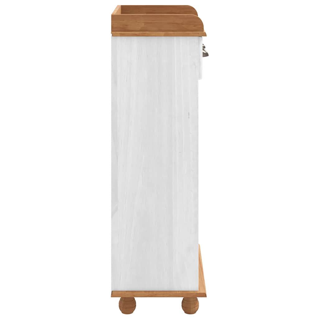 Vinskåp ASKIM Vit 57 x 37 x 114 cm Massiv furu