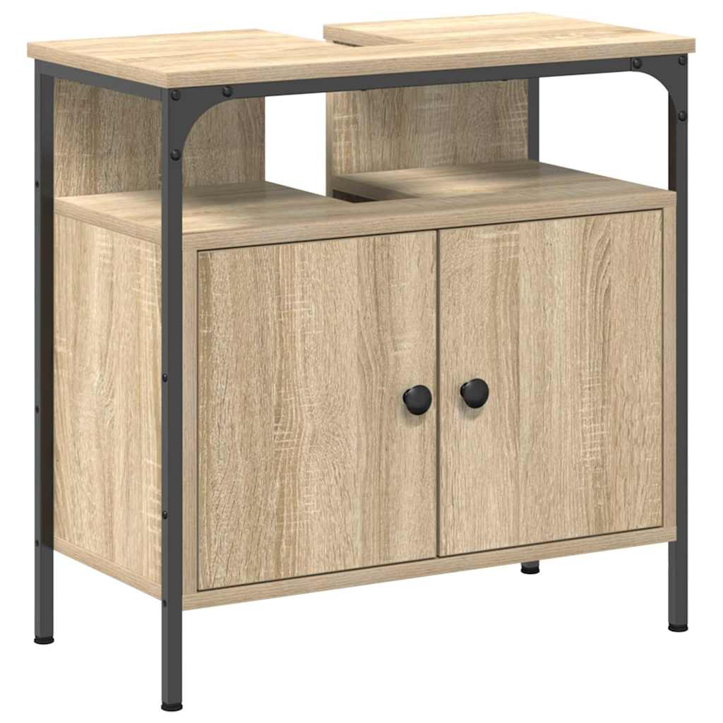 Badrumsmöbelset 3 pcs Brun 33 x 33 x 120.5 cm Konstruerat trä