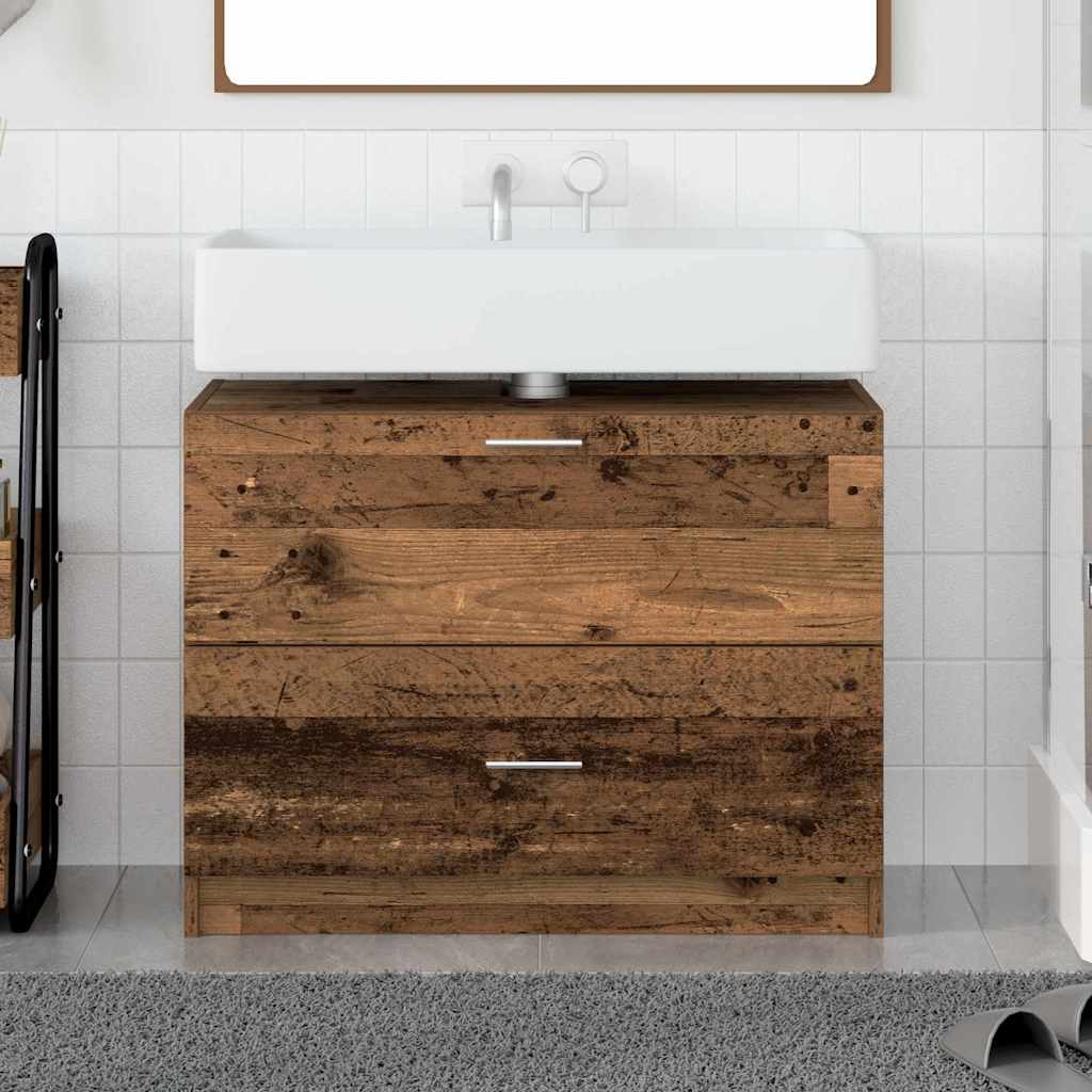 Badrumsunderskåp Åldrat Trä 78 x 37 x 59 cm