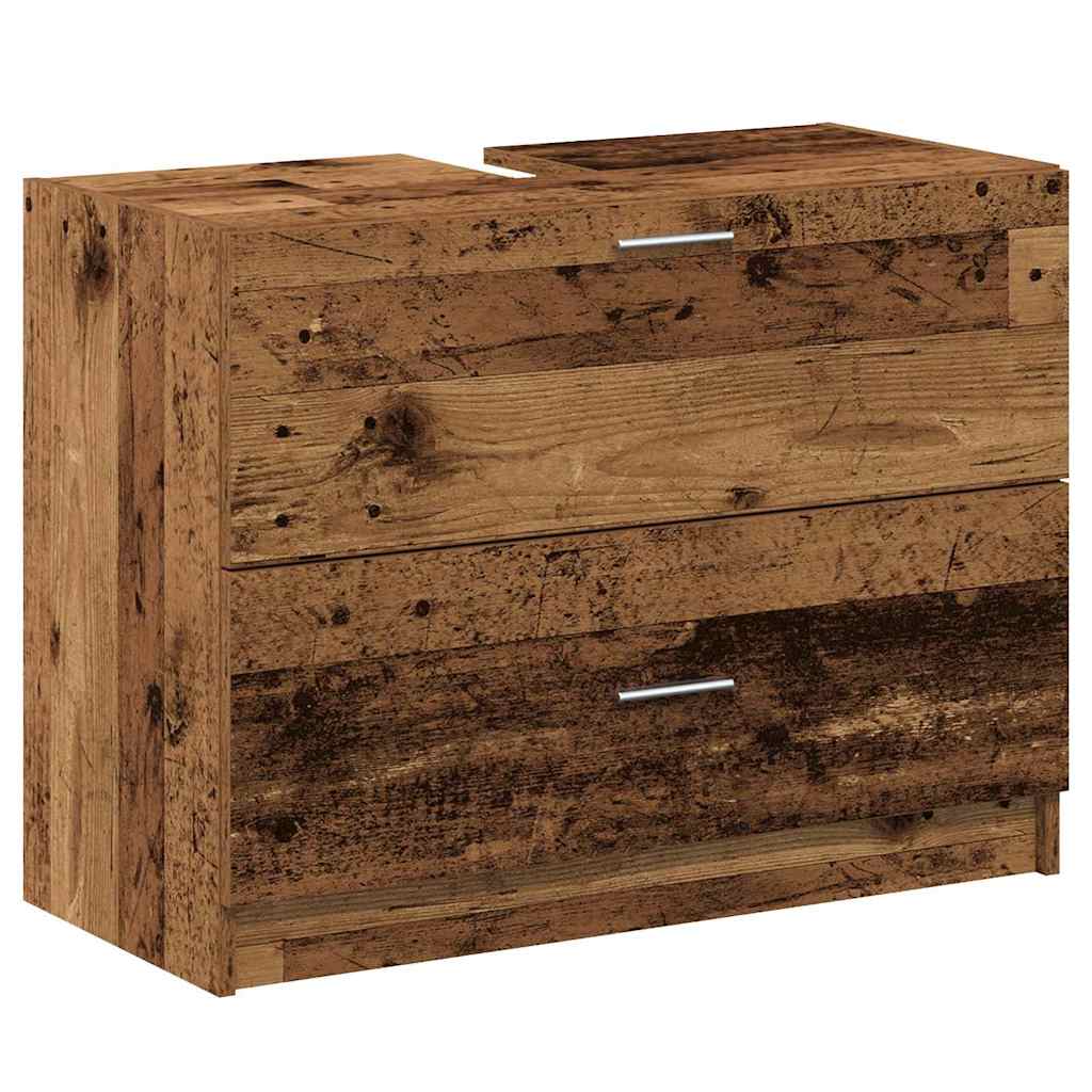 Badrumsunderskåp Åldrat Trä 78 x 37 x 59 cm