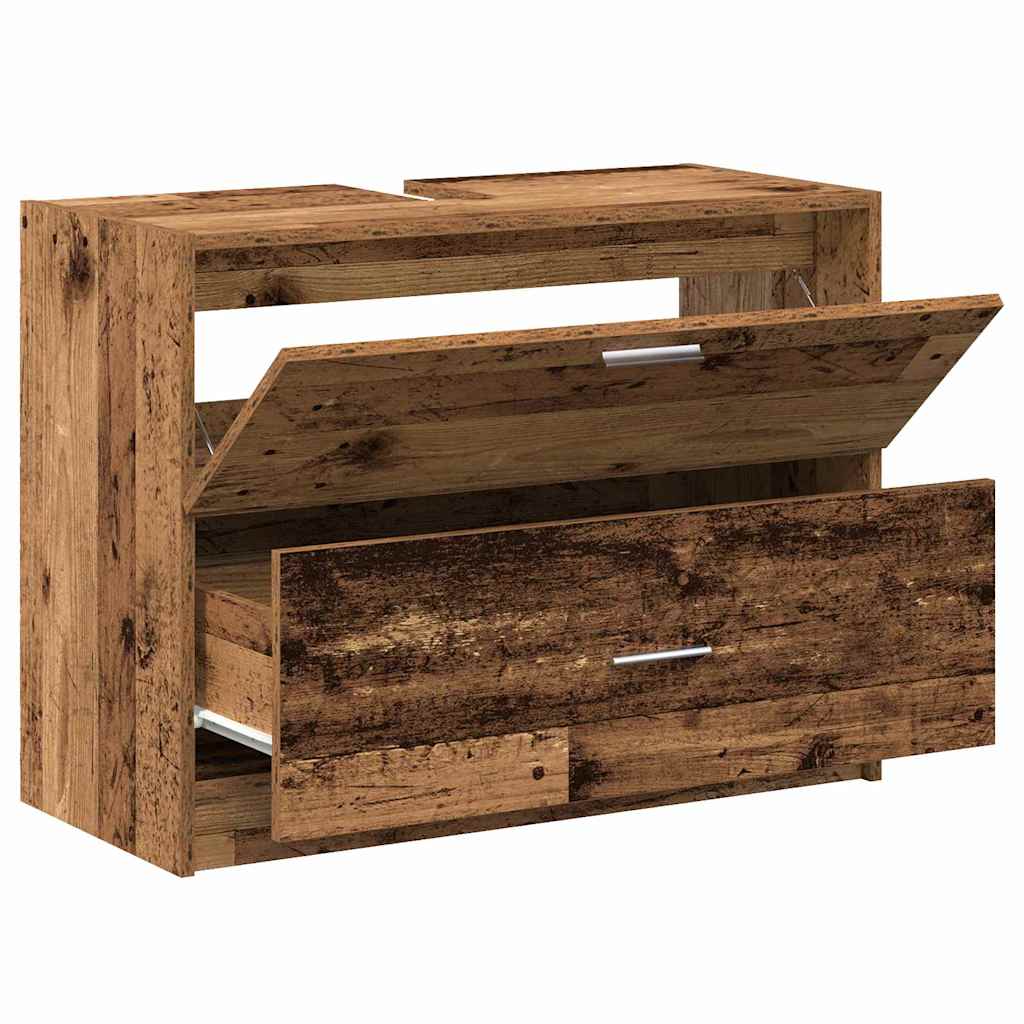 Badrumsunderskåp Åldrat Trä 78 x 37 x 59 cm