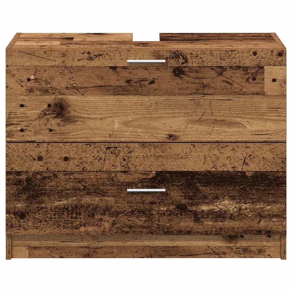 Badrumsunderskåp Åldrat Trä 78 x 37 x 59 cm