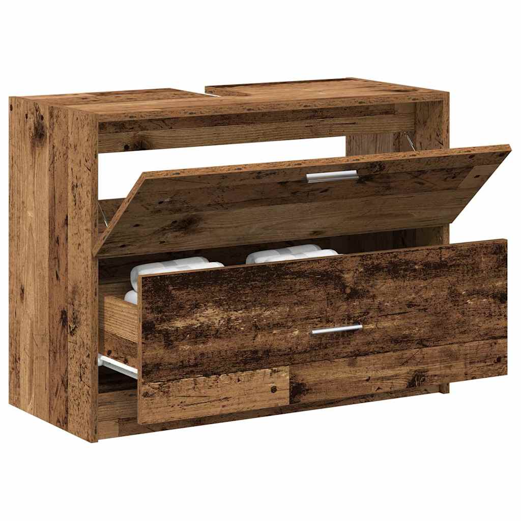 Badrumsunderskåp Åldrat Trä 78 x 37 x 59 cm