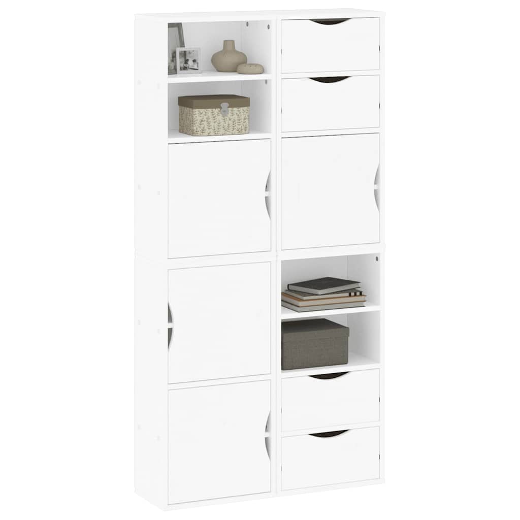 Skåp Vit 4 st "ODDA" 40x24x79 cm massiv Trä furu