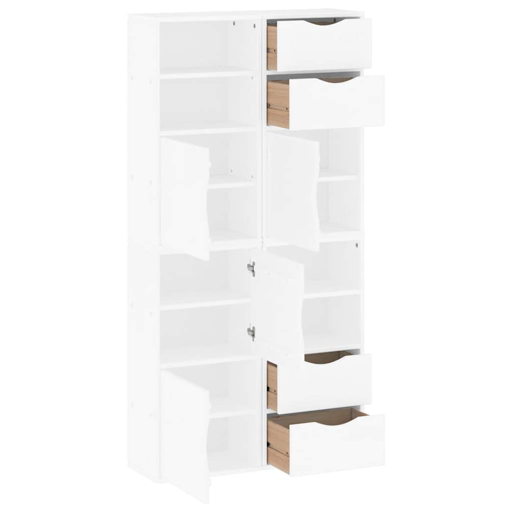 Skåp Vit 4 st "ODDA" 40x24x79 cm massiv Trä furu