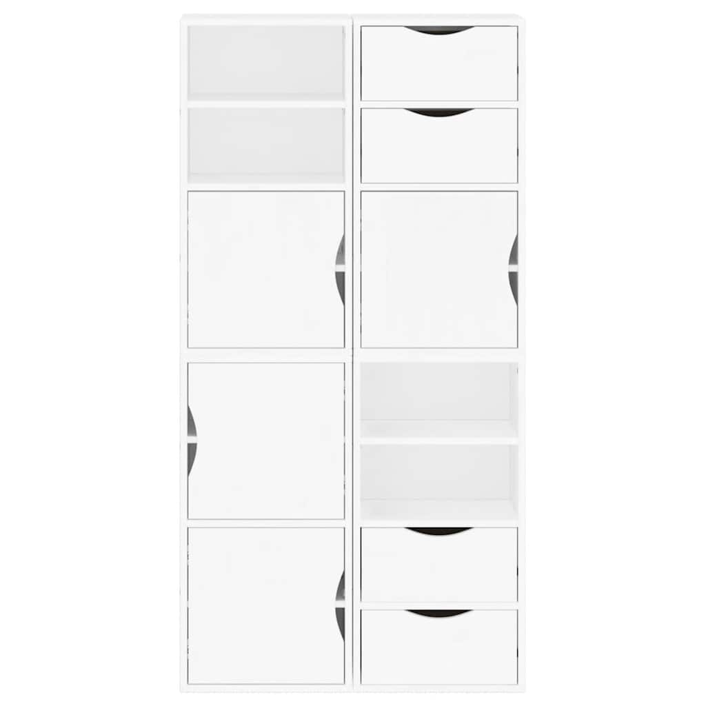 Skåp Vit 4 st "ODDA" 40x24x79 cm massiv Trä furu