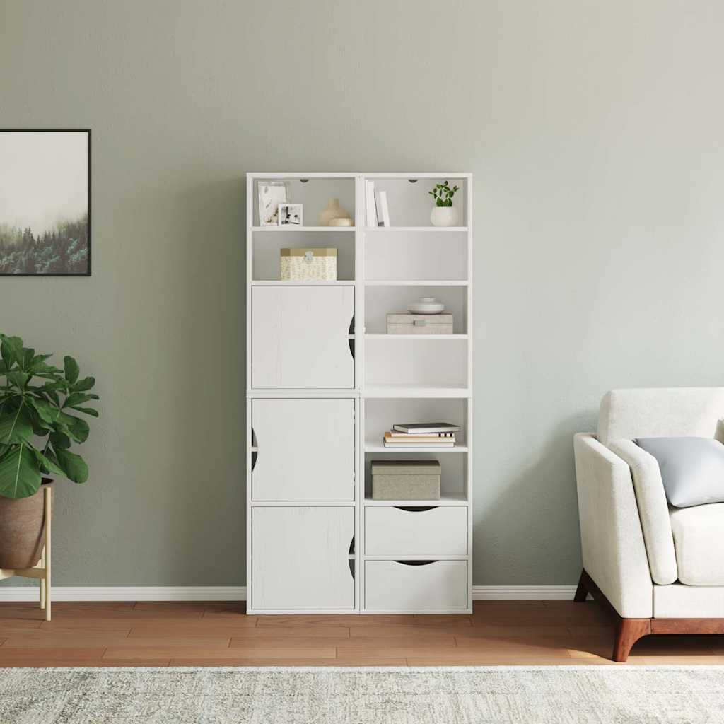 Skåp Vit 4 st "ODDA" 40x24x79 cm massiv Trä furu