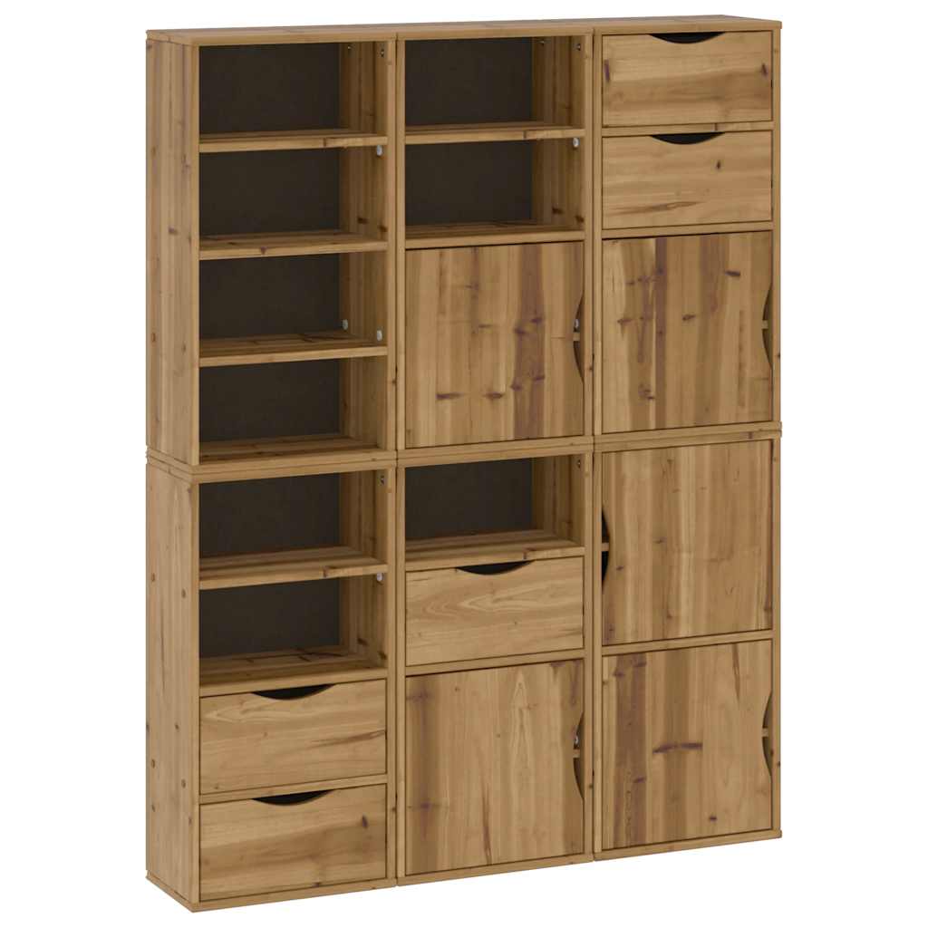 Skåp Trä 6 st "ODDA" 40x24x79 cm massivt Trä furu