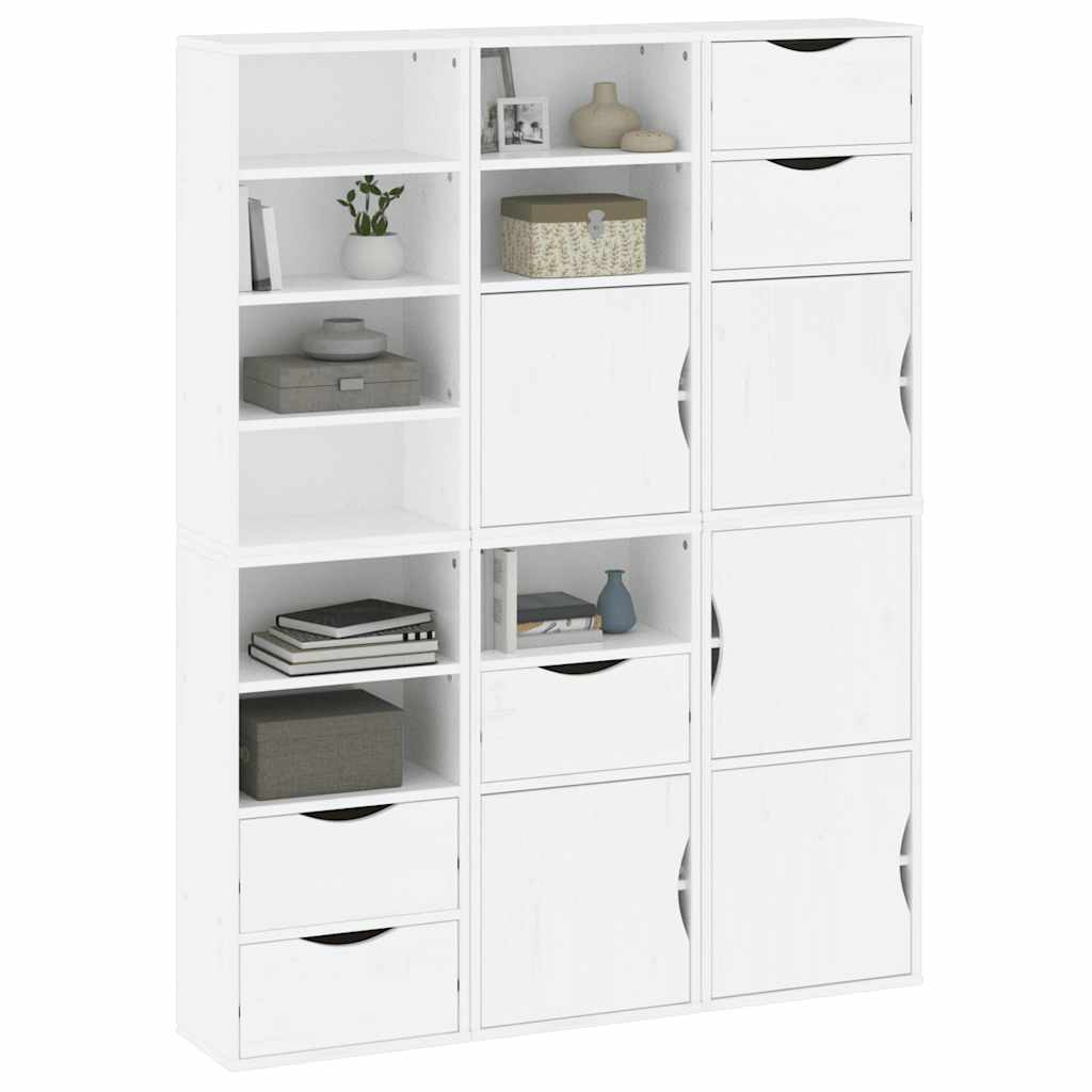 Skåp Vit 6 st "ODDA" 40x24x79 cm massivt Trä furu
