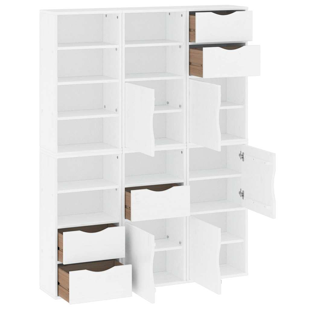 Skåp Vit 6 st "ODDA" 40x24x79 cm massivt Trä furu