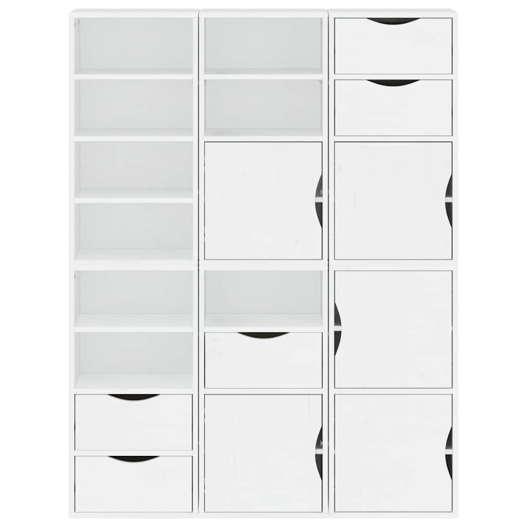 Skåp Vit 6 st "ODDA" 40x24x79 cm massivt Trä furu