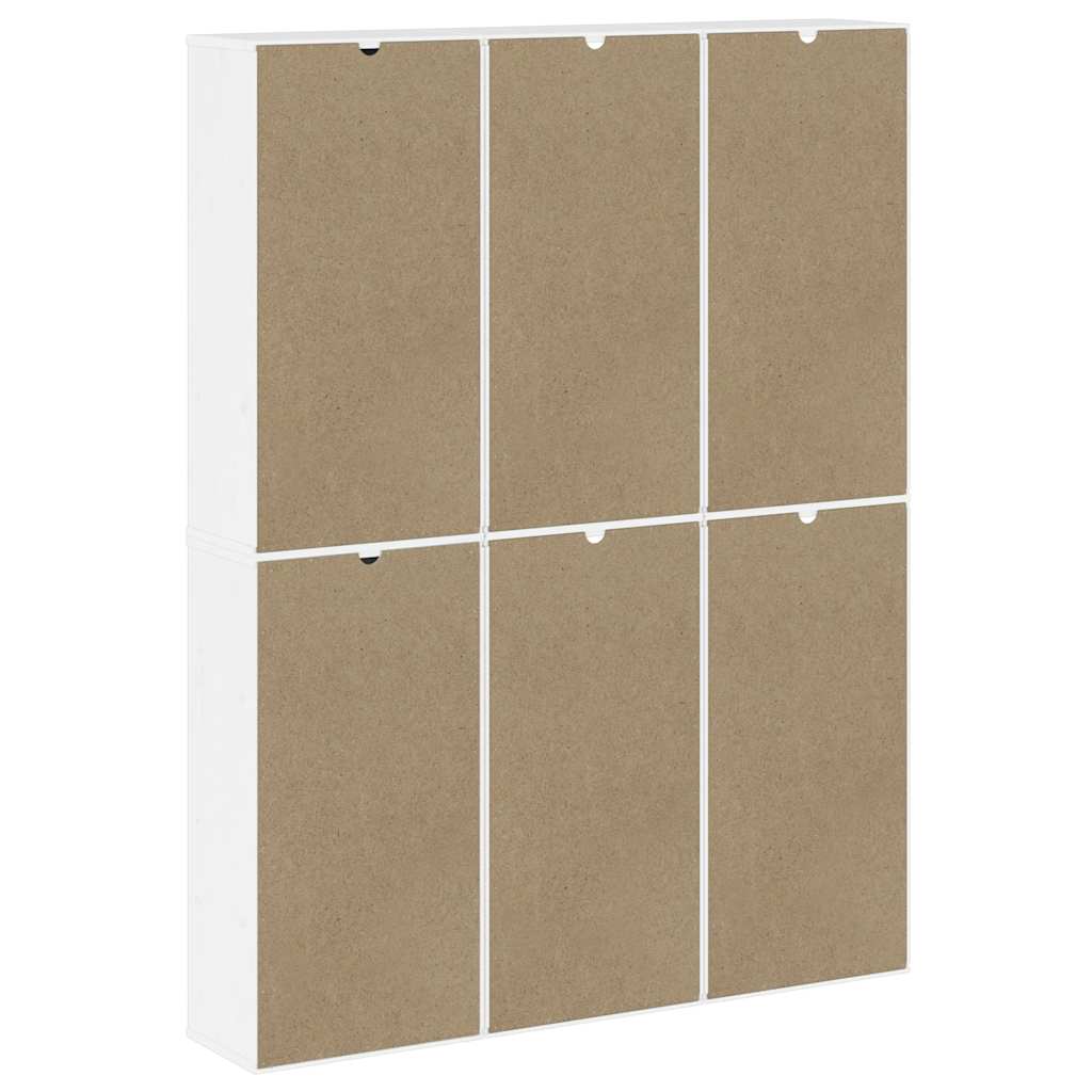 Skåp Vit 6 st "ODDA" 40x24x79 cm massivt Trä furu