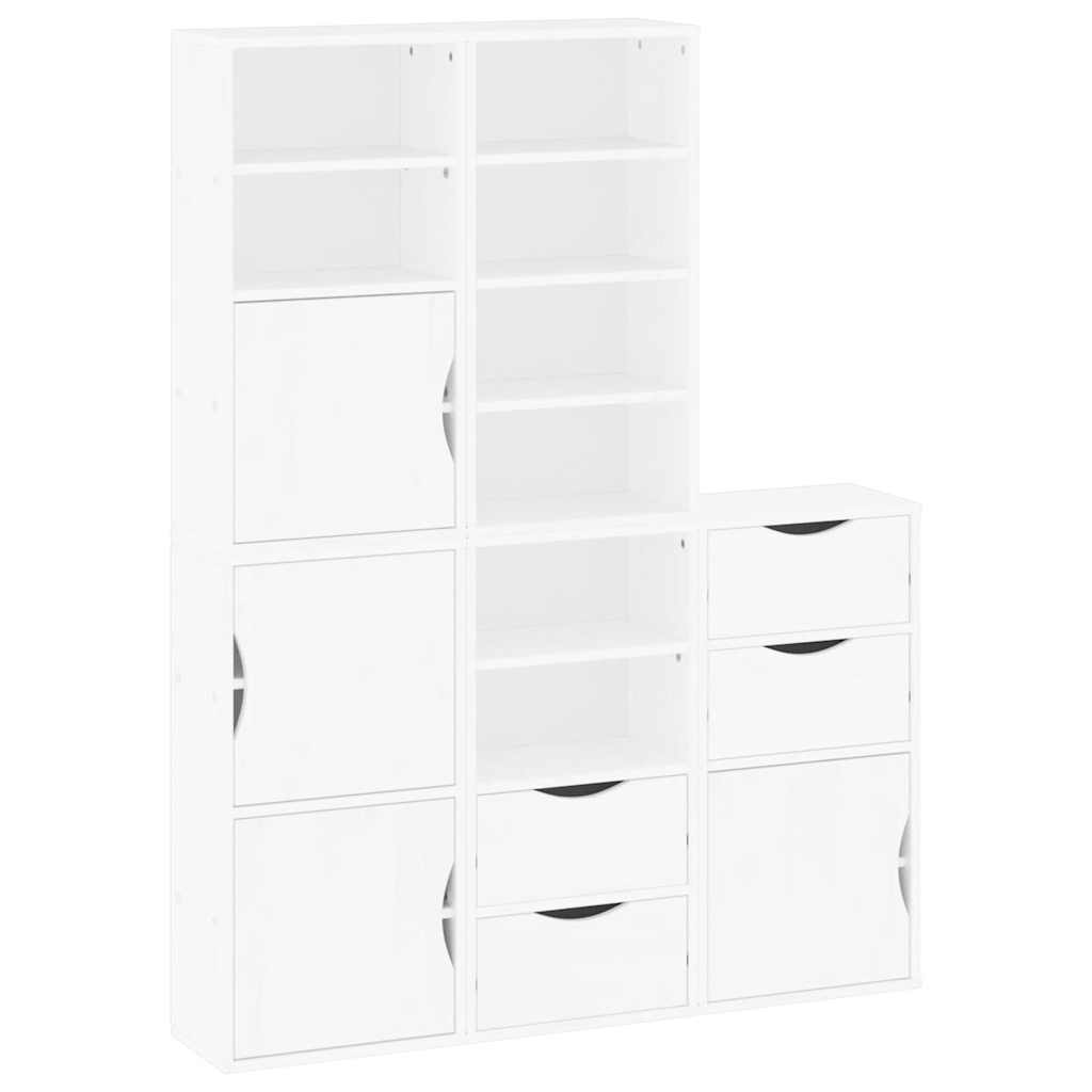 Skåp Vit 5 st "ODDA" 40x24x79 cm massivt Trä furu