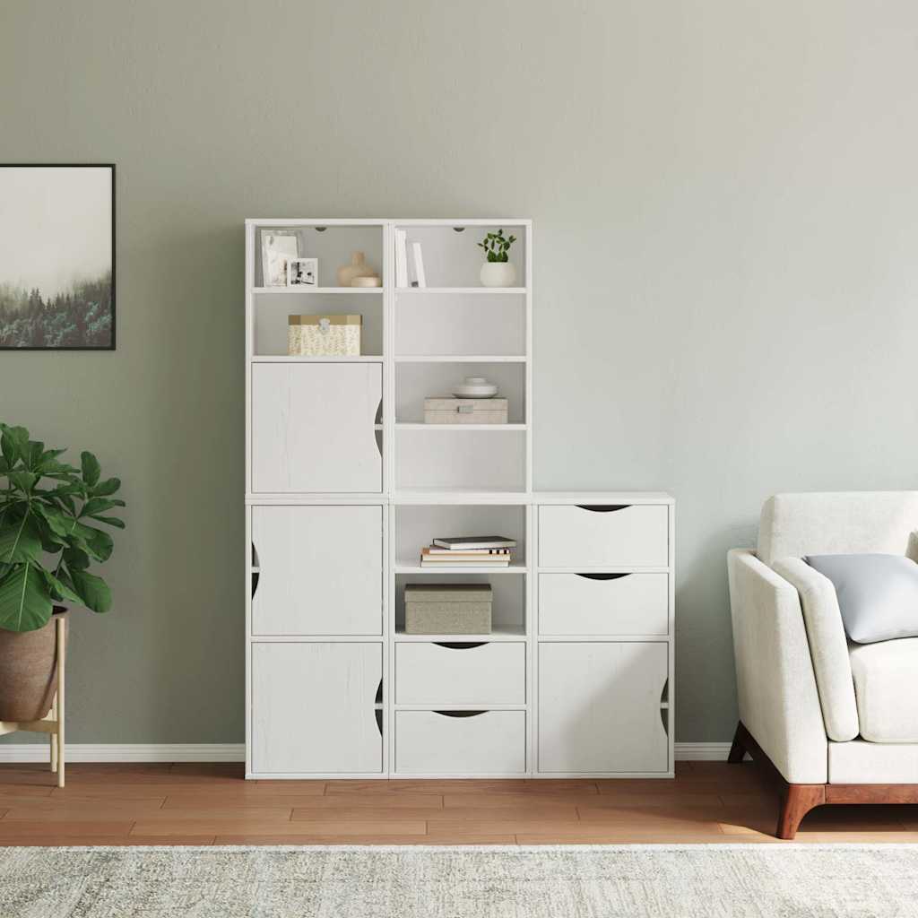 Skåp Vit 5 st "ODDA" 40x24x79 cm massivt Trä furu