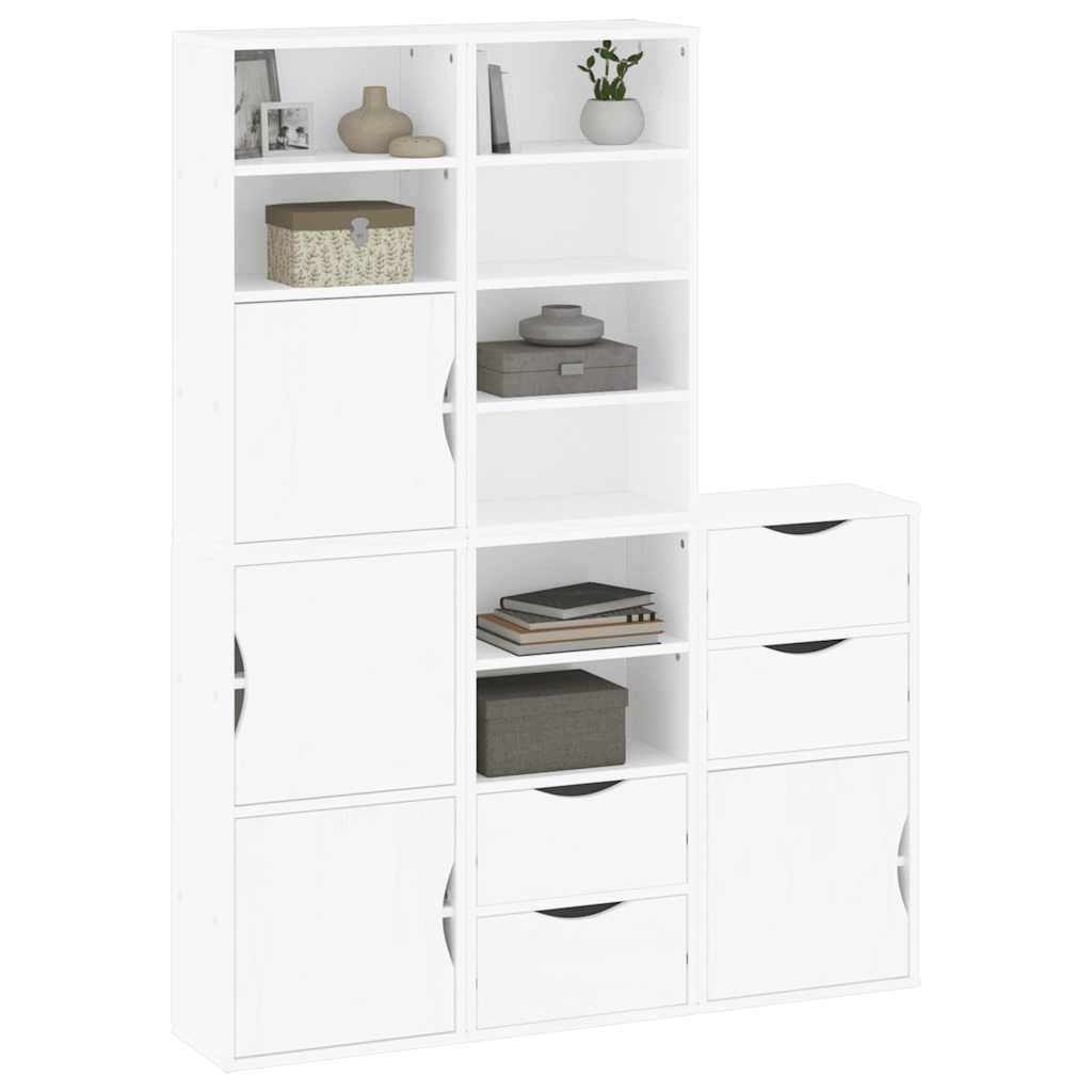 Skåp Vit 5 st "ODDA" 40x24x79 cm massivt Trä furu
