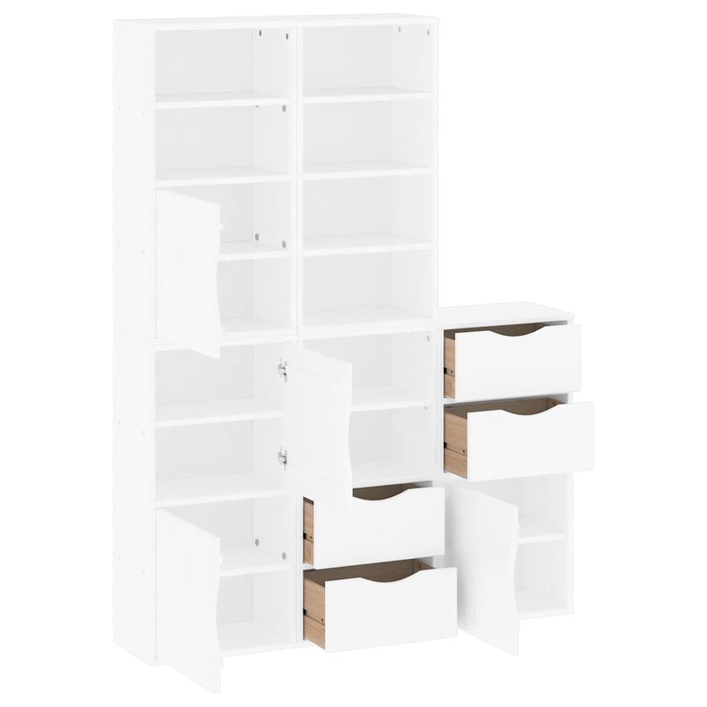 Skåp Vit 5 st "ODDA" 40x24x79 cm massivt Trä furu