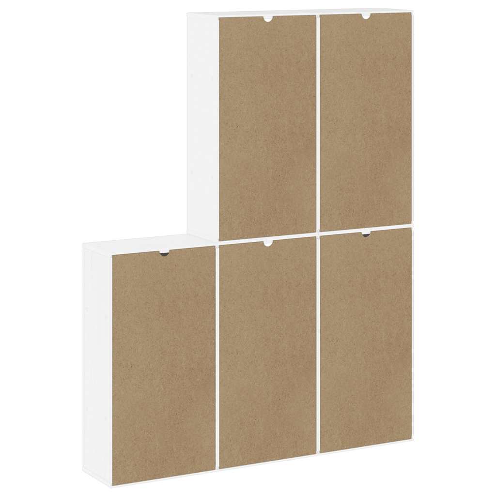 Skåp Vit 5 st "ODDA" 40x24x79 cm massivt Trä furu