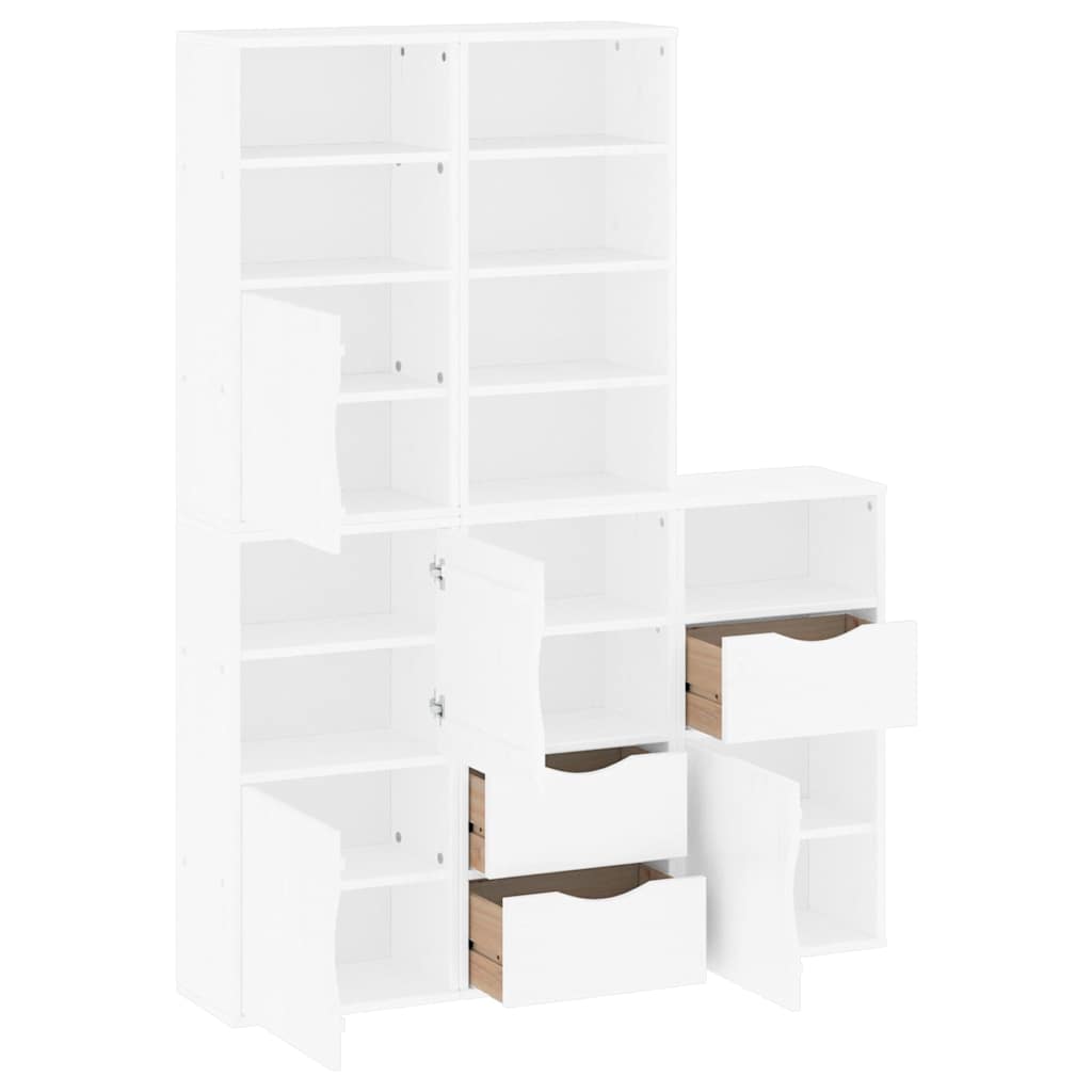 Skåp Vit 5 st "ODDA" 40x24x79 cm massivt Trä furu