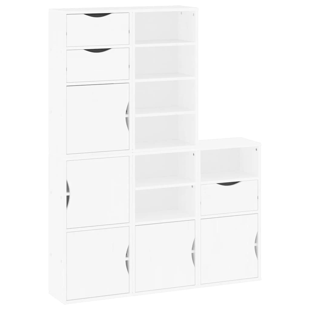 Skåp Vit 5 st "ODDA" 40x24x79 cm massivt Trä furu