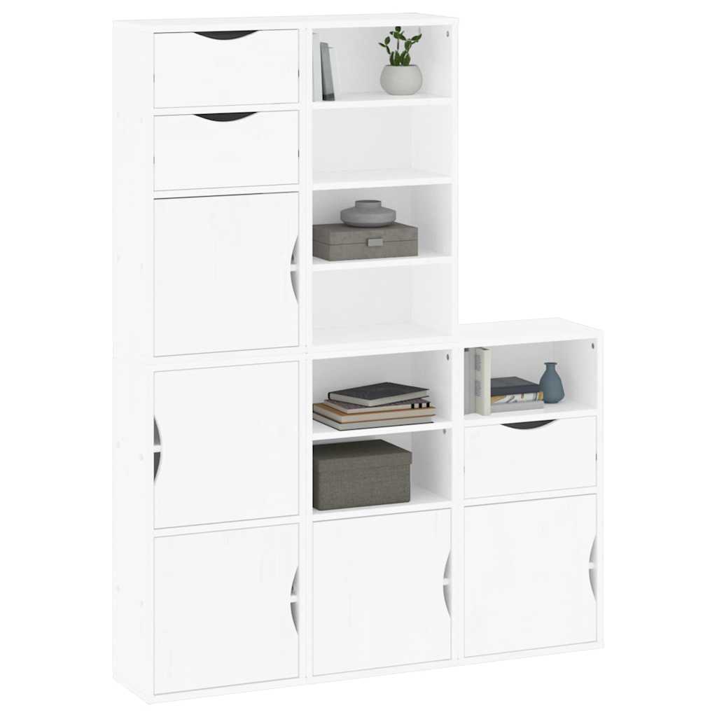 Skåp Vit 5 st "ODDA" 40x24x79 cm massivt Trä furu