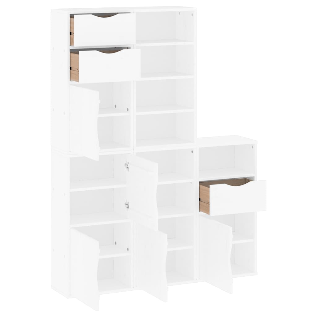 Skåp Vit 5 st "ODDA" 40x24x79 cm massivt Trä furu