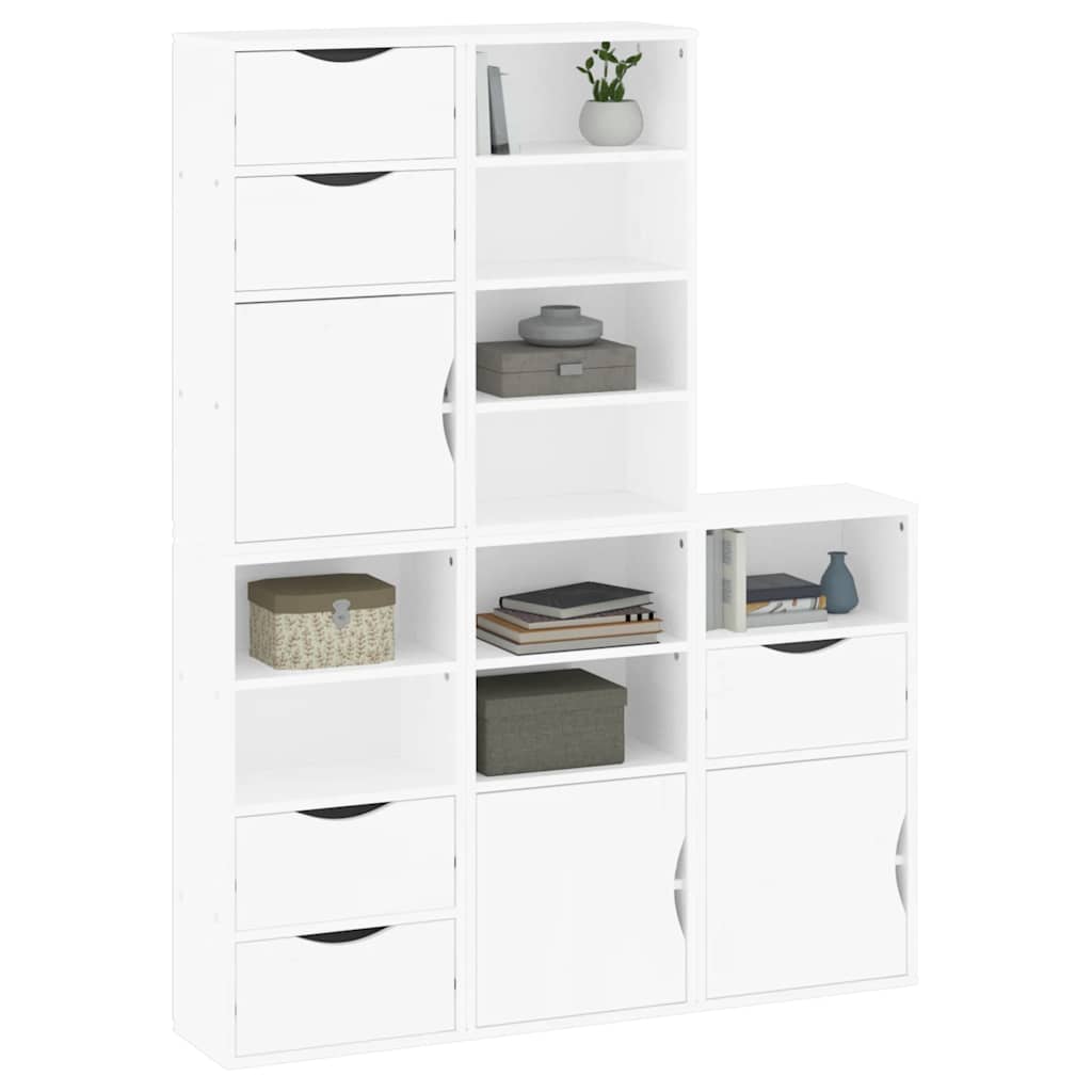 Skåp Vit 5 st "ODDA" 40x24x79 cm massivt Trä furu