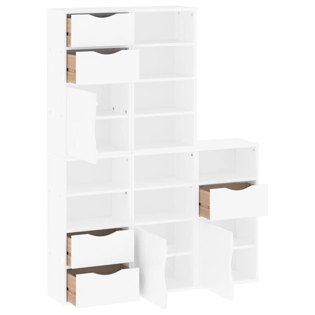 Skåp Vit 5 st "ODDA" 40x24x79 cm massivt Trä furu
