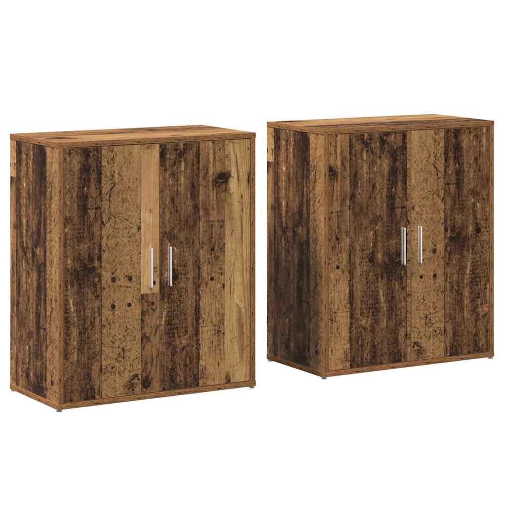 Skåp 2 pcs Gammal trä 60 x 31 x 70 cm Konstruerat trä